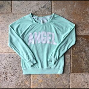Victoria’s Secret PINK ANGEL Mint Teal Pullover Sweatshirt